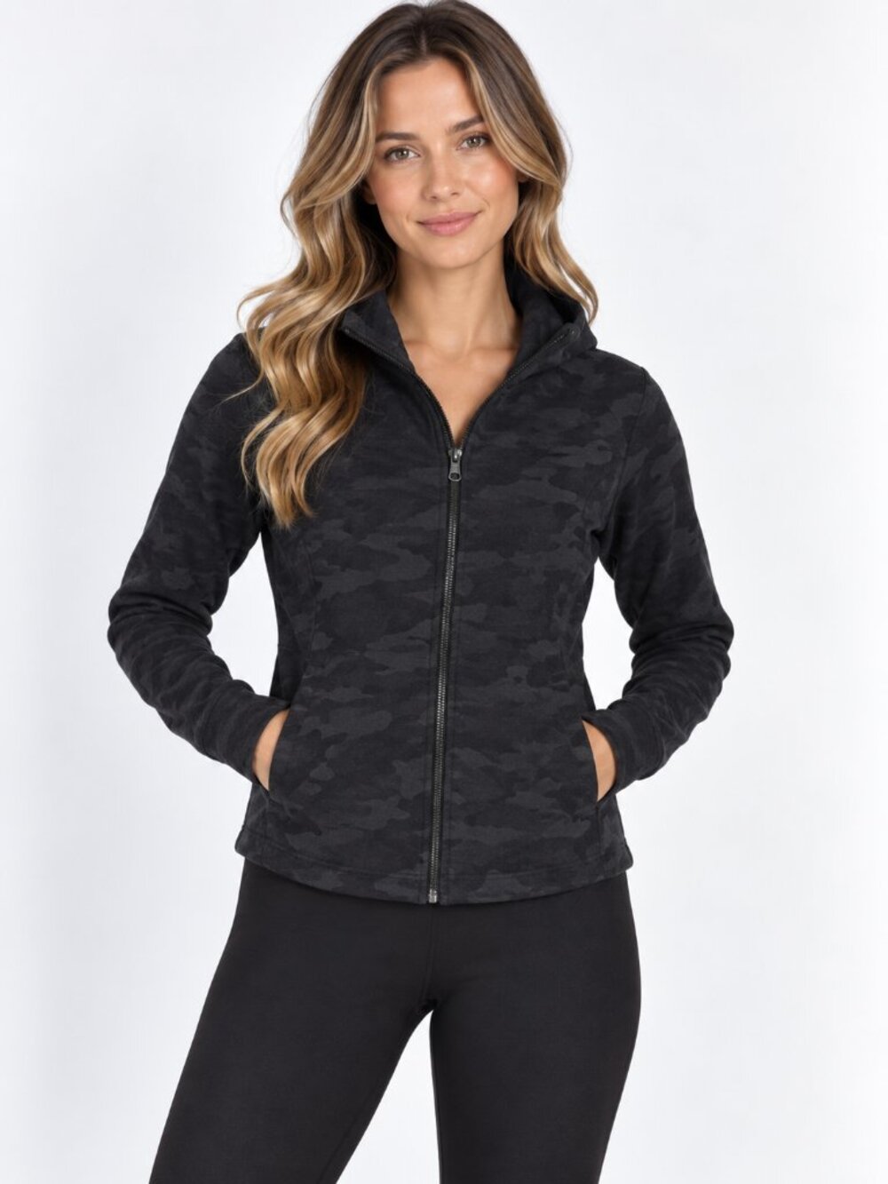 Lululemon Women’s Black Camo Full-Zip Hooded Jacket